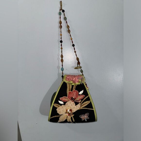 Mary Frances Handbags - mary frances beaded shoulder bag #729 with semi precious stones
